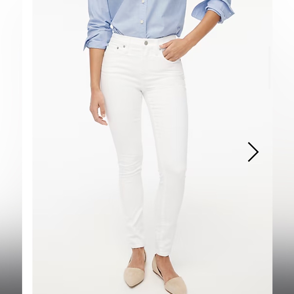 NWT J. Crew Women's 9" Mid-Rise White Skinny Jean in Signature Stretch -size 29T